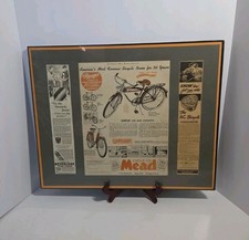 Vintage Framed Mead Ranger Bicycle Advertising Display Neverleak AC Speedometer picture