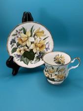 VINTAGE Queen’s Rosina Bone China Tea Cup & Saucer England Floral Gold picture