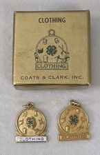 Vintage 4H CLUB  1/20 10K G.F. Montgomery Ward CLOTHING AWARD Charm Lot of 2 picture