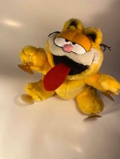 1978 Vintage stuck on you Garfield Plush suction cup tounge out picture
