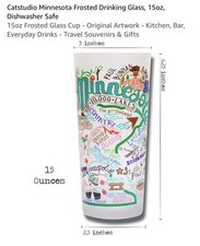 Catstudio MINNESOTA Frosted 2004 Tumbler Drinking Glass 15oz picture