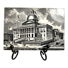 Antique Wedgwood 1895 Calendar Advertising The State House Boston picture