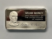 William McKinley Franklin Mint 1000 Grain .925 Sterling Silver Bar (~2ozASW) picture