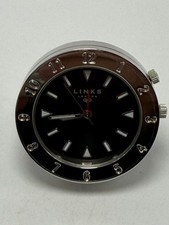 Links Of London New Battery Travel Alarm Mini Desk Clock 40MM Black Dial picture