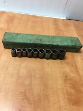 Vintage 1930s Craftsman Tools 1/2'' Drive 9pc Socket Set Circle H with case picture