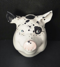 Vintage SONYA MAGILL CERAMIC PIG HEAD 1995 With Spots  Farmhouse Cottage picture