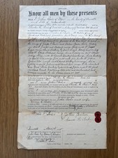 1895 LAND DEED SOUTH DENNIS RUN SWAMP JETHRO BAKER /THACHER BAKER OF NANTUCKET picture