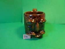 Pottery Face Mug, Signed MS (Used/EUC) picture