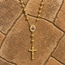 Blessed Rosary Necklace Jerusalem Holy Land Virgin Mary Crucifix Christian Gift picture