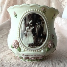 Vintage 1998 ENESCO Promises of Love Votive Mini Vase Wedding Floral 487619 Y2K picture