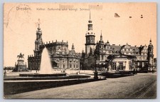 Antique Germany Postcard DRESDEN Kathol Hofkirche Schloss 1908 picture