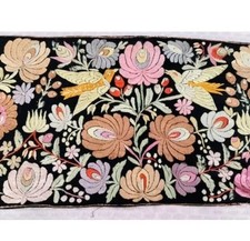 MAKE an OFFER Hungarian Silk Matyo Embroidered Floral runner table 50”x 13” picture