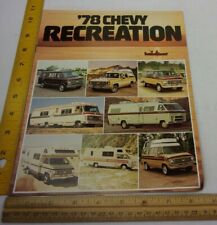 Chevrolet Chevy Recreation RVs Sportvans 1978 car brochure C84 options colors picture