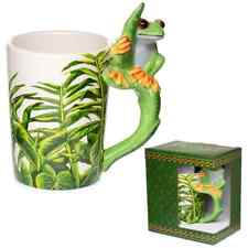 Tree Frog Ceramic Shaped Handle Mug Novelty Gift Boxed 400 ml NEW picture