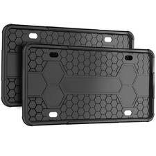 2Pack Premium Matte Black Silicone License Plate Frames, License Plate Holder picture