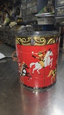 Vintage 1976 Edwards Coffee Tin Carousel Horses Western Lithograph - Super CLEAN picture