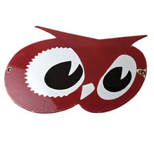 Vintage Red Owl Grocery Sign - Midwest Store Gas Pump Porcelain Service Sign picture