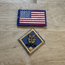 VTG Boy Scout Flag And Bobcat Patches picture