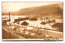 1907 Junction Park Roller Coaster Flooded New Brighton, PA Postcard RPPC picture