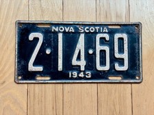 1943 Nova Scotia License Plate picture