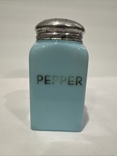 Vintage Mckee Rare HTF Chalaine Blue Pepper Shaker picture
