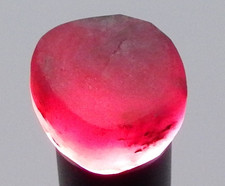 267.9ct Red Ruby Natural Earth Mined Fluorescent Unheated Round Disk Slab Rough picture