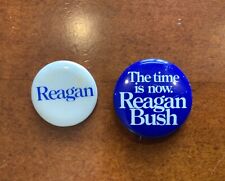 Vintage 1980 Ronald Reagan for President Reagan/Bush Two (2) campaign buttons picture
