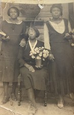 AFRICAN AMERICAN Women FASHION  Church PORTRAIT ANTIQUE ORIGINAL RPPC picture