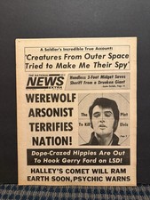 1974 The National News Extra Newspaper,Werewolf Arsonist Terrifies Nation VRN10L picture