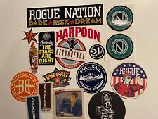Lot of 14 GREAT Assortment of Different Craft Beer Brewery Stickers + 3 Coasters picture