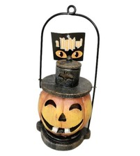 Vintage Plastic Pumpkin Jack O Lantern Halloween Light Up Figure Home Decor picture