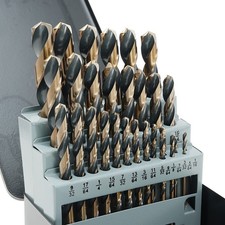 GMTOOLS 29Pcs Cobalt Drill Bit Set, 135 Degree Tip High Speed Steel with Blac... picture