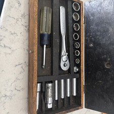 Craftsman Vintage SAE 3/8 Ratchet/Socket Set Original Box picture