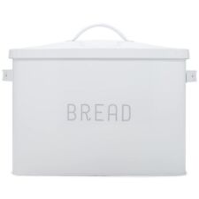 Nat & Jules Extra Large White 15 x 10 Metal Farmhouse Bread Box - Holds Two F... picture