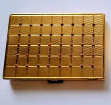 Vintage Ladies Compact w Ruby Red Stones c1950s GORGEOUS picture