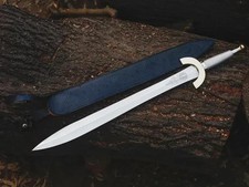 Handmade Sword of Perseus Brass Carbon Steel Replica with Leather Sheath gift picture
