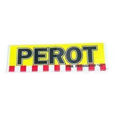 Vintage Ross Perot 4 President 92 Bumper Sticker Yellow Red White 1992 Original picture