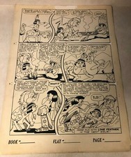 LONE FEATHER original art 1940s FICTION HOUSE HIGH OFF SMOK'EM PEACE PIPE  picture