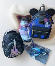 NWT Disney 50th Anniversary Lot 2 Loungefly Mini Backpacks Ears and Mickey Plush picture