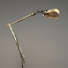Vintage Industrial Shop Articulating Swing Arm Lamp Ball Joint Work Bench Light picture