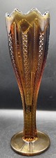Vintage Indiana Glass Vase in Dark Amber Burnt Honey 10
