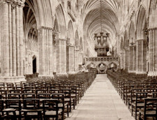 Exeter Cathedral Nave Looking East Worths Series 1932 Devon UK Postcard picture