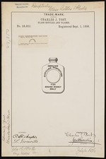 Photo:Charles J Yost 1896 Trade Mark Glass Bottle Flask Patent Design picture