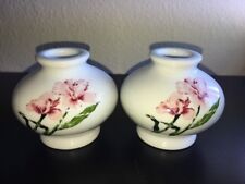 Set Of 2 Wicks n Sticks porcelain candle holders Iris 1984 picture