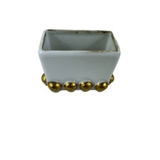V.A.Vista Alegre Vintage Rare White Porcelain Bronze Trinket Dish Portugal picture