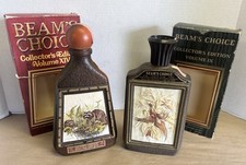 Two Beams Choice Empty Decanters 1974 Ring Neck Pheasant and 1978 Raccoon---VTG. picture