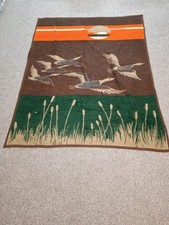 Vintage Biederlack Germany Blanket Reversible Ducks Geese Sunset Throw picture