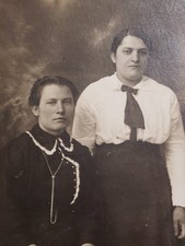 Antique Pre-WWI Russian Polish Trilingual RPPC Portrait Women Fox Terrier Dog picture