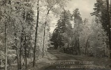 RPPC Cable Wisconsin woodland road blindstamp 1950 real photo postcard picture