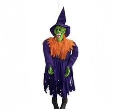 2004 Gemmy Halloween Hanging Freaky Geeks 3-Foot Witch HTF picture